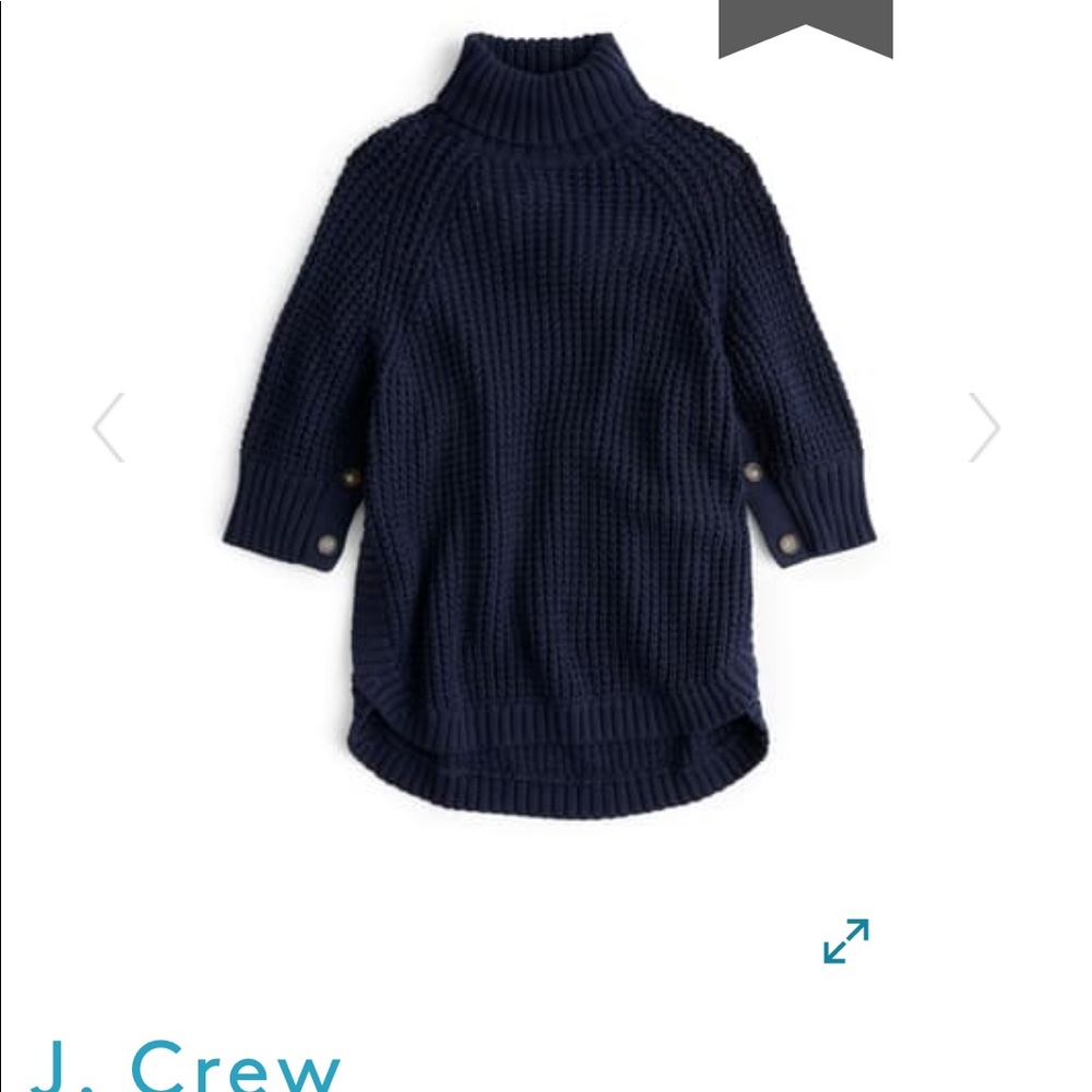 NWT J. Crew Turtleneck poncho with buttons
